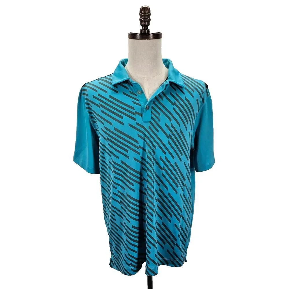 Nike Golf Tour Performance Short Sleeve Dri-Fit Polo Shirt Collared Blue Men's L